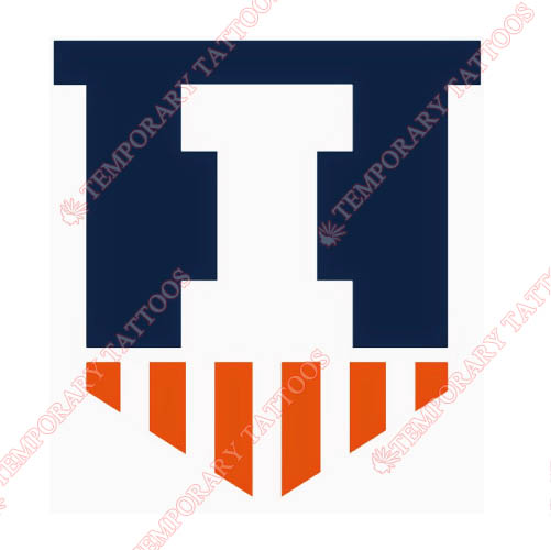 Illinois Fighting Illini Customize Temporary Tattoos Stickers NO.4605